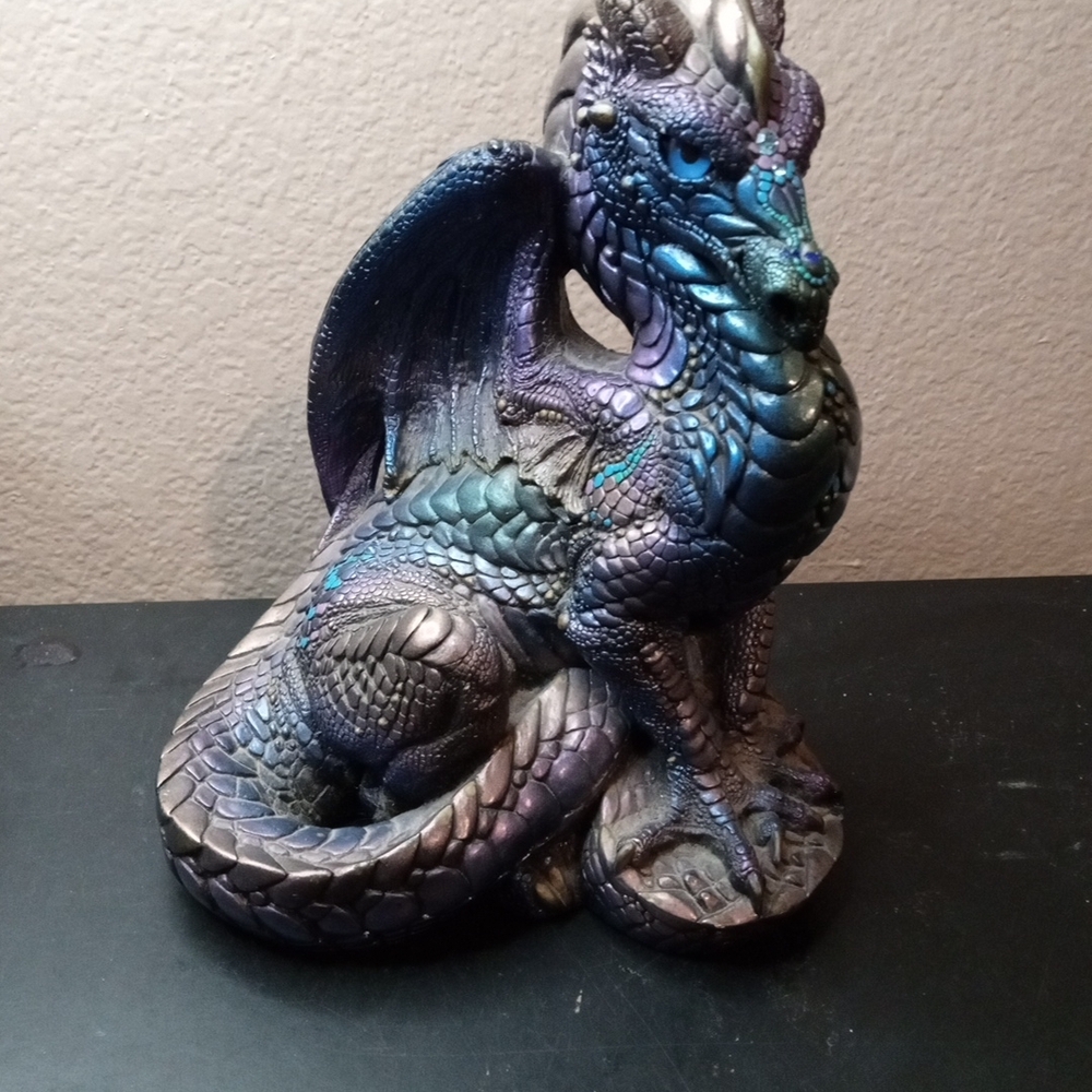 GORGEOUS HTF 1986 Windstone Editions CA 9" Dragon Peacock by Melody Pena.